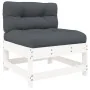 3-piece garden sofa set with solid white wood cushions by vidaXL, Modular outdoor sofas - Ref: Foro24-825598, Price: 248,85 €...