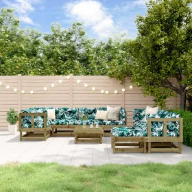 Garden furniture set 10 pieces and impregnated pine wood cushions by vidaXL, Garden sets - Ref: Foro24-3186080, Price: 906,81...