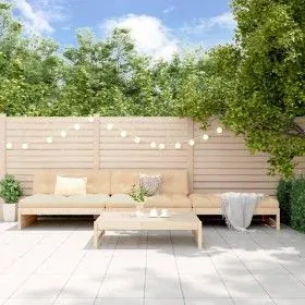 4-piece garden furniture set and solid wood cushions by vidaXL, Garden sets - Ref: Foro24-3186109, Price: 572,40 €, Discount: %
