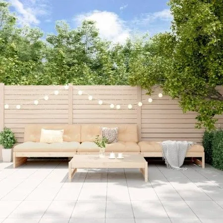 4-piece garden furniture set and solid wood cushions by vidaXL, Garden sets - Ref: Foro24-3186109, Price: 585,10 €, Discount: %