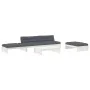 5-teiliges Gartenmöbel-Set und weiße Massivholzkissen von vidaXL, Gartensets - Ref: Foro24-3186145, Preis: 946,70 €, Rabatt: %