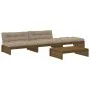 Garden furniture set 4 pieces and honey brown solid wood cushions by vidaXL, Garden sets - Ref: Foro24-3186140, Price: 811,37...