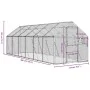 Pajarera de aluminio color plateado 1,79x6x1,85 m de vidaXL, Pies y jaulas para pájaros - Ref: Foro24-3155798, Precio: 549,80...
