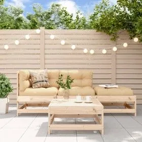 Juego de muebles de jardín 4 piezas y cojines madera maciza de vidaXL, Conjuntos de jardín - Ref: Foro24-3186025, Precio: 271...