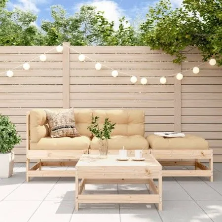 Juego de muebles de jardín 4 piezas y cojines madera maciza de vidaXL, Conjuntos de jardín - Ref: Foro24-3186025, Precio: 275...