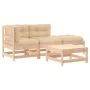 Juego de muebles de jardín 4 piezas y cojines madera maciza de vidaXL, Conjuntos de jardín - Ref: Foro24-3186025, Precio: 275...