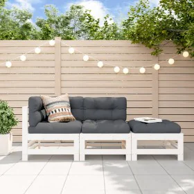 3-piece garden sofa set with solid white wood cushions by vidaXL, Garden sets - Ref: Foro24-3186033, Price: 305,66 €, Discoun...