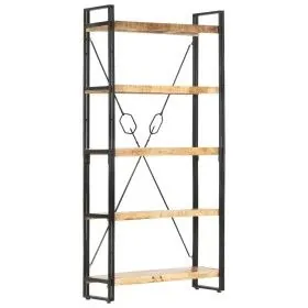 Solid mango wood 5-level shelf 90x30x180 cm by vidaXL, Bookcases and shelves - Ref: Foro24-286581, Price: 256,44 €, Discount: %