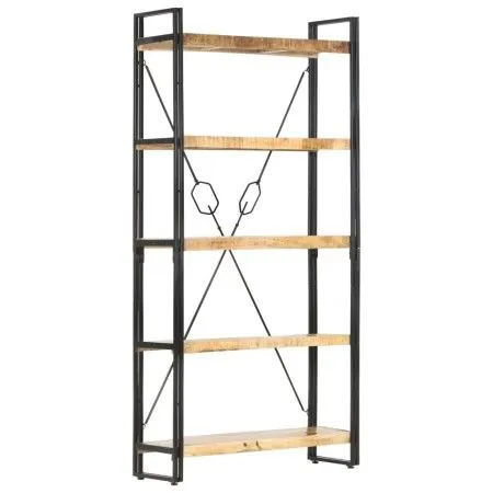 5-stufiges Regal aus massivem Mangoholz 90x30x180 cm von vidaXL, Bücherregale und Regale - Ref: Foro24-286581, Preis: 256,44 ...
