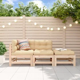 3-piece garden sofa set with solid wood cushions by vidaXL, Garden sets - Ref: Foro24-3186032, Price: 259,76 €, Discount: %