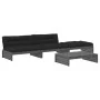 Gartenmöbel-Set 4-teilig und graue Massivholzkissen von vidaXL, Gartensets - Ref: Foro24-3186139, Preis: 811,92 €, Rabatt: %