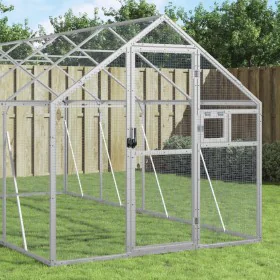 Pajarera de aluminio color plateado 1,79x4x1,85 m by vidaXL, Feet and bird cages - Ref: Foro24-3155797, Price: 453,30 €, Disc...