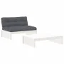 2-teiliges Gartenmöbel-Set und weiße Massivholzkissen von vidaXL, Gartensets - Ref: Foro24-3186131, Preis: 375,97 €, Rabatt: %