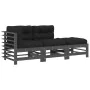 3-piece garden sofa set with gray solid wood cushions by vidaXL, Garden sets - Ref: Foro24-3186034, Price: 318,01 €, Discount: %