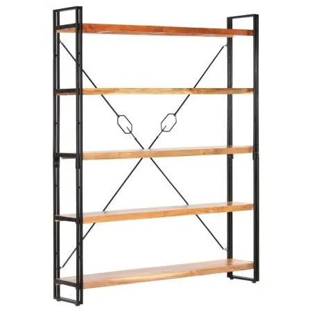 5-tier solid acacia wood shelf 140x30x180 cm by vidaXL, Bookcases and shelves - Ref: Foro24-286586, Price: 314,88 €, Discount: %