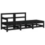 3-piece garden sofa set with solid black wood and cushions by vidaXL, Modular outdoor sofas - Ref: Foro24-825601, Price: 187,...