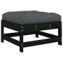 Gartensofa-Set 3-teilig mit Kissen aus massivem Holz schwarz von vidaXL, Modulare Sofas für den Außenbereich - Ref: Foro24-82...