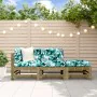 Garden sofa set 3 pieces and cushions made of impregnated pine wood by vidaXL, Garden sets - Ref: Foro24-3186038, Price: 286,...