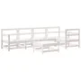 6-teiliges Gartenmöbel-Set und weiße Massivholzkissen von vidaXL, Gartensets - Ref: Foro24-3185998, Preis: 500,95 €, Rabatt: %