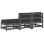 3-teilige Gartensofagarnitur mit grauen Massivholzkissen von vidaXL, Modulare Sofas für den Außenbereich - Ref: Foro24-825599...