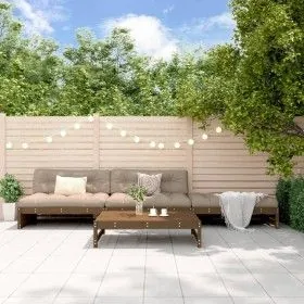 Garden furniture set 4 pieces and honey brown solid wood cushions by vidaXL, Garden sets - Ref: Foro24-3186112, Price: 811,32...