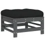 Juego de muebles de jardín 10 pzas y cojines madera maciza gris de vidaXL, Conjuntos de jardín - Ref: Foro24-3186097, Precio:...