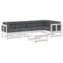 6-teiliges Gartenmöbel-Set und weiße Massivholzkissen von vidaXL, Gartensets - Ref: Foro24-3185984, Preis: 504,86 €, Rabatt: %