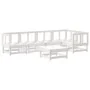 6-teiliges Gartenmöbel-Set und weiße Massivholzkissen von vidaXL, Gartensets - Ref: Foro24-3185984, Preis: 504,86 €, Rabatt: %