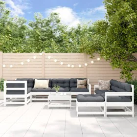 Garden furniture set 10 pieces and white solid wood cushions by vidaXL, Garden sets - Ref: Foro24-3186082, Price: 879,62 €, D...
