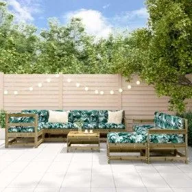 Garden furniture set 10 pieces and impregnated pine wood cushions by vidaXL, Garden sets - Ref: Foro24-3186087, Price: 896,44...
