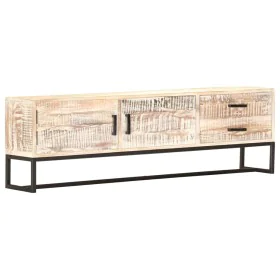 White acacia solid wood TV cabinet 140x30x45 cm by vidaXL, TV Furniture - Ref: Foro24-287328, Price: 271,42 €, Discount: %