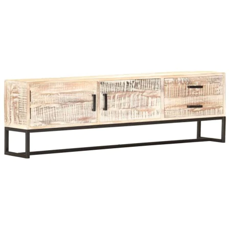 White acacia solid wood TV cabinet 140x30x45 cm by vidaXL, TV Furniture - Ref: Foro24-287328, Price: 271,42 €, Discount: %