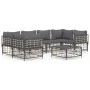 Set muebles de jardín 7 pzas y cojines ratán PE gris antracita de vidaXL, Sofás de exterior - Ref: Foro24-3186799, Precio: 58...