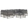 Set muebles de jardín 7 pzas y cojines ratán PE gris antracita de vidaXL, Sofás de exterior - Ref: Foro24-3186799, Precio: 58...