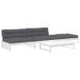 4-teiliges Gartenmöbel-Set und weiße Massivholzkissen von vidaXL, Gartensets - Ref: Foro24-3186110, Preis: 784,75 €, Rabatt: %