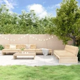 6-teiliges Gartenmöbel-Set und Massivholzkissen von vidaXL, Gartensets - Ref: Foro24-3186151, Preis: 791,81 €, Rabatt: %