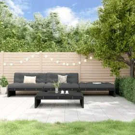 4-piece garden furniture set with solid wood black cushions by vidaXL, Garden sets - Ref: Foro24-3186141, Price: 754,29 €, Di...