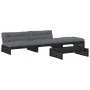 4-piece garden furniture set with solid wood black cushions by vidaXL, Garden sets - Ref: Foro24-3186141, Price: 754,23 €, Di...