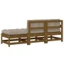 3-piece garden sofa set with honey brown wooden cushions by vidaXL, Modular outdoor sofas - Ref: Foro24-825600, Price: 267,23...