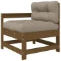 3-piece garden sofa set with honey brown wooden cushions by vidaXL, Modular outdoor sofas - Ref: Foro24-825600, Price: 267,23...