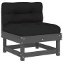 Juego de muebles de jardín 6 pzas y cojines madera maciza gris de vidaXL, Conjuntos de jardín - Ref: Foro24-3185985, Precio: ...