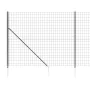 Wire fence with anchor spikes anthracite gray 2.2x25 m by vidaXL, fence panels - Ref: Foro24-154271, Price: 317,25 €, Discoun...