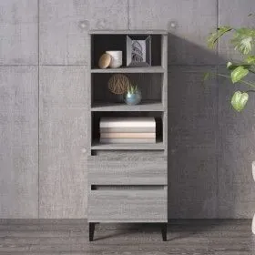 Hoher Schrank aus grauem Sonoma-Sperrholz 40x36x110 cm. von vidaXL, Sideboards - Ref: Foro24-821250, Preis: 73,86 €, Rabatt: %