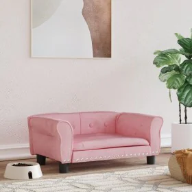 Hundebett aus rosa Samt, 70 x 45 x 30 cm von vidaXL, Betten für Hunde - Ref: Foro24-171827, Preis: 65,65 €, Rabatt: %