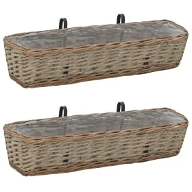 Balcony planter 2 pcs wicker with PE lining 80 cm by vidaXL, Pots and planters - Ref: Foro24-287642, Price: 57,85 €, Discount: %