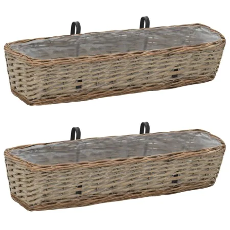 Balcony planter 2 pcs wicker with PE lining 80 cm by vidaXL, Pots and planters - Ref: Foro24-287642, Price: 57,85 €, Discount: %