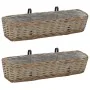 Jardinera de balcón 2 uds mimbre con forro de PE 80 cm de vidaXL, Maceteros y jardineras - Ref: Foro24-287642, Precio: 62,22 ...