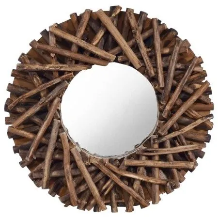 Round teak wall mirror 40 cm by vidaXL, Mirrors - Ref: Foro24-288801, Price: 39,42 €, Discount: %