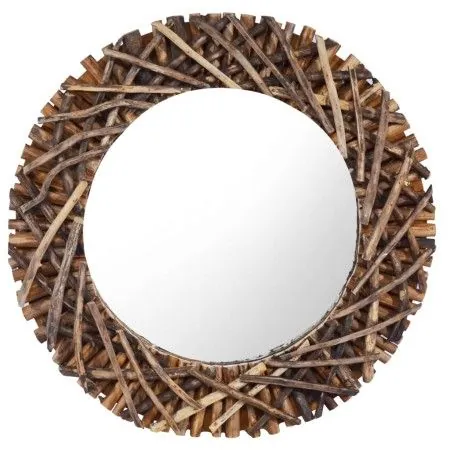 Espejo de pared redondo teca 60 cm de vidaXL, Espejos - Ref: Foro24-288802, Precio: 101,94 €, Descuento: %