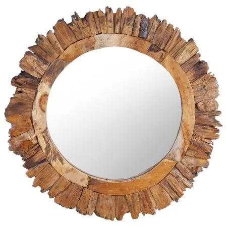 Espejo de pared redondo teca 60 cm de vidaXL, Espejos - Ref: Foro24-288804, Precio: 131,96 €, Descuento: %